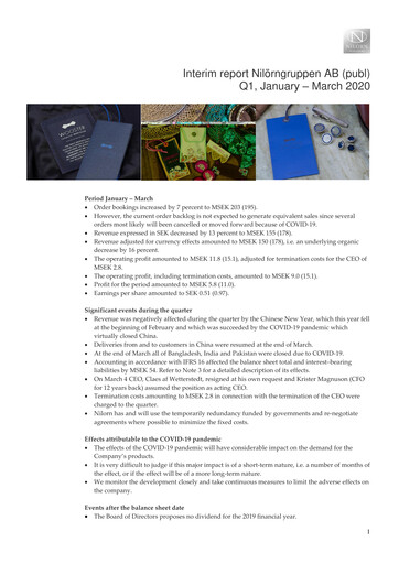Miniature Nilörngruppen Rapport trimestriel 2020-q1