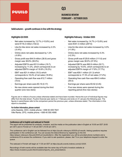 Thumbnail Puuilo Quarterly Report 2025-q3