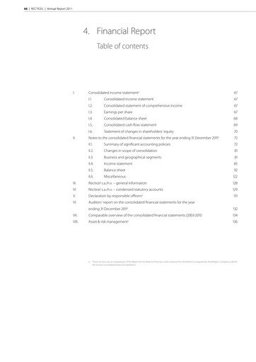 Thumbnail Recticel Financial Statement 2011