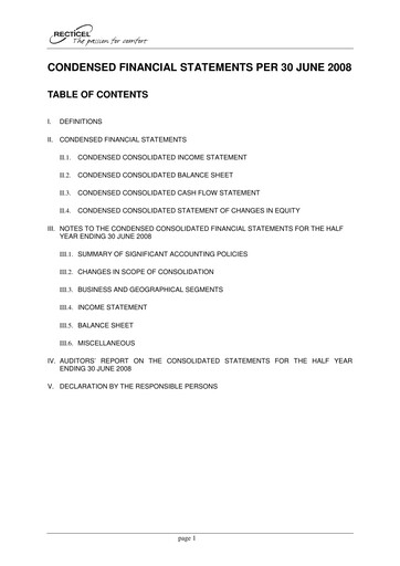 Thumbnail Recticel Half-year Report 2008-h1