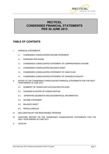 Thumbnail Recticel Half-year Report 2013-h1