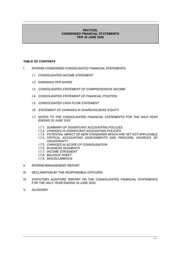 Thumbnail Recticel Half-year Report 2020-h1