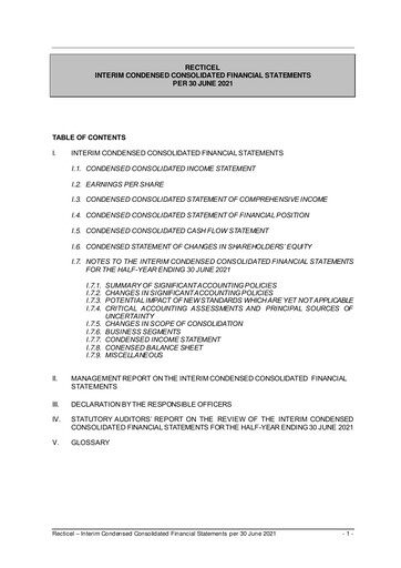 Thumbnail Recticel Half-year Report 2021-h1