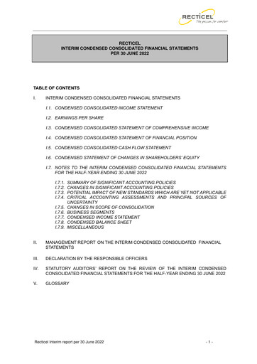 Thumbnail Recticel Half-year Report 2022-h1