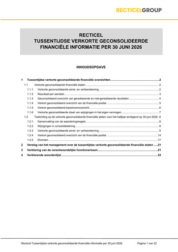 Thumbnail Recticel Half-year Report 2026-h1
