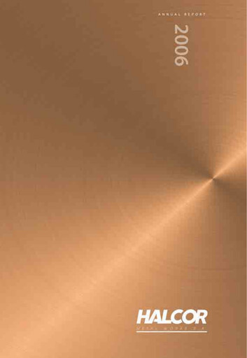 Thumbnail Elvalhalcor Hellenic Copper and Aluminium Industry Annual Report 2006