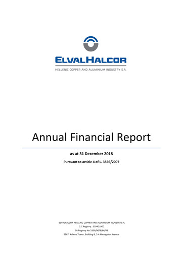 Vorschaubild Elvalhalcor Hellenic Copper and Aluminium Industry Finanzmitteilung 2018