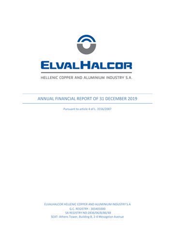 Vorschaubild Elvalhalcor Hellenic Copper and Aluminium Industry Finanzmitteilung 2019