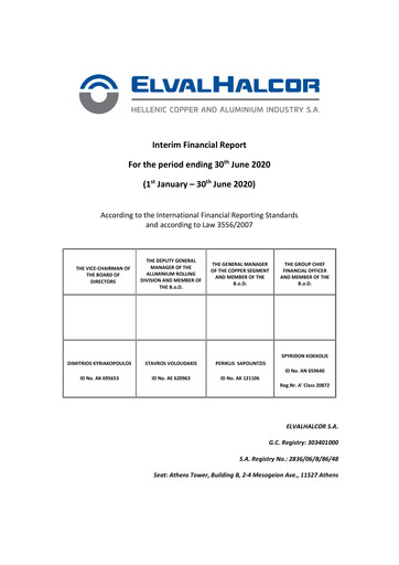 Thumbnail Elvalhalcor Hellenic Copper and Aluminium Industry Half-year Report 2020-h1