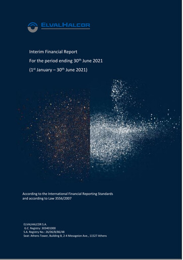 Thumbnail Elvalhalcor Hellenic Copper and Aluminium Industry Half-year Report 2021-h1