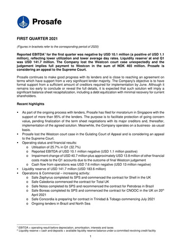 Thumbnail Prosafe SE Quarterly Report 2021-q1