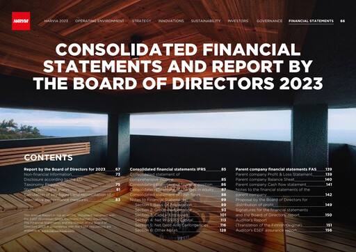 Thumbnail Harvia Oyj Financial Statement 2023