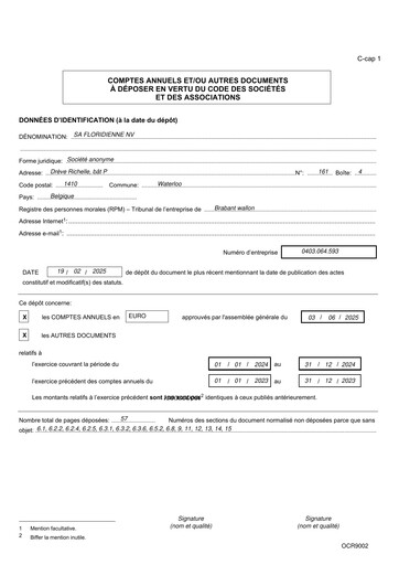 Thumbnail Floridienne S.A. Financial Statement 2024
