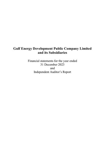 Thumbnail Gulf Development Public Company Financial Statement 2023