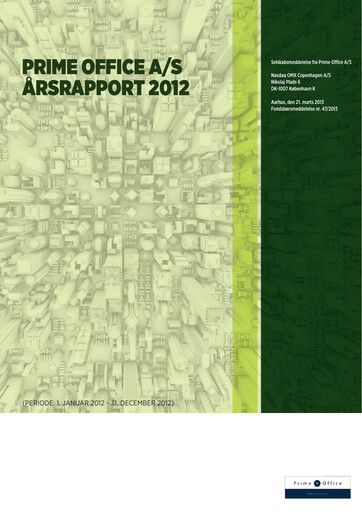 Thumbnail Prime Office A/S Annual Report 2012