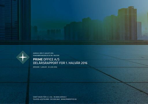 Thumbnail Prime Office A/S Half-year Report 2016-h1