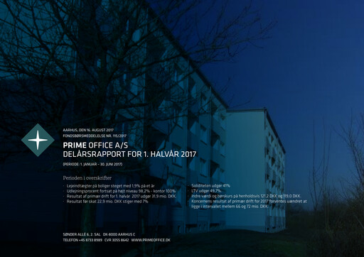 Thumbnail Prime Office A/S Half-year Report 2017-h1