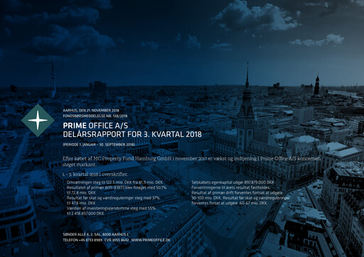 Thumbnail Prime Office A/S Quarterly Report 2018-q3
