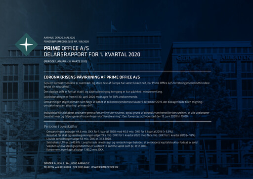 Thumbnail Prime Office A/S Quarterly Report 2020-q1