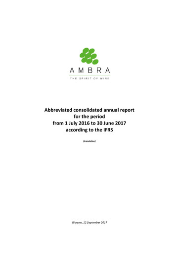 Miniature Ambra Rapport annuel 2016-2017