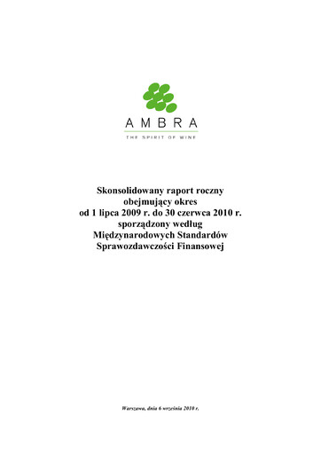Miniature Ambra Rapport annuel 2009-2010