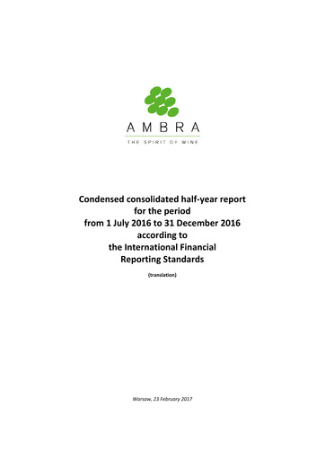 Thumbnail Ambra Half-year Report 2016-2017-h1