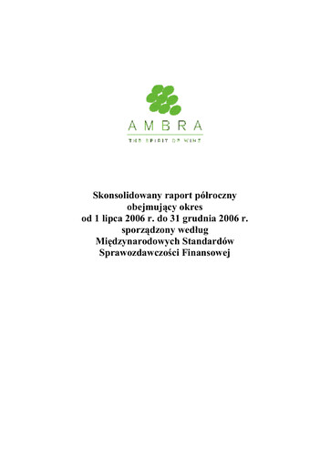 Thumbnail Ambra Half-year Report 2006-2007-h1