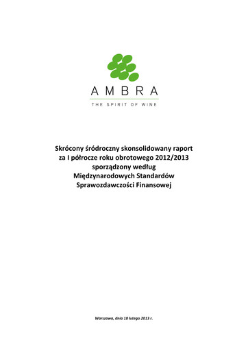 Thumbnail Ambra Half-year Report 2012-2013-h1
