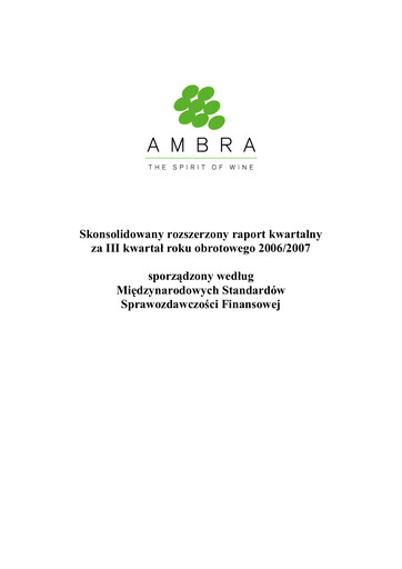 Thumbnail Ambra Quarterly Report 2006-2007-q3