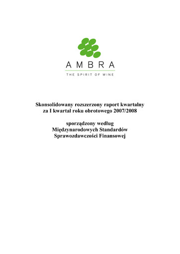 Thumbnail Ambra Quarterly Report 2007-2008-q1