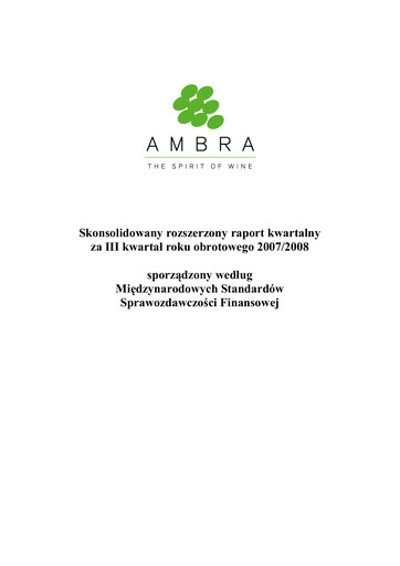 Thumbnail Ambra Quarterly Report 2007-2008-q3