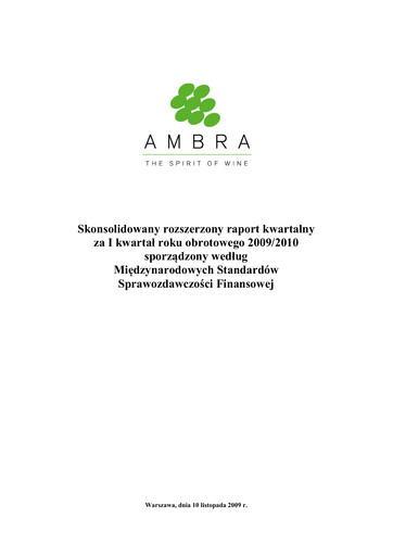 Thumbnail Ambra Quarterly Report 2009-2010-q1