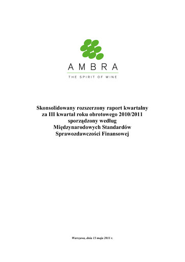 Thumbnail Ambra Quarterly Report 2010-2011-q3