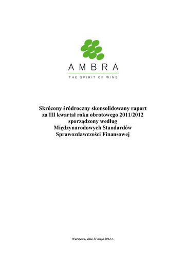 Thumbnail Ambra Quarterly Report 2011-2012-q3