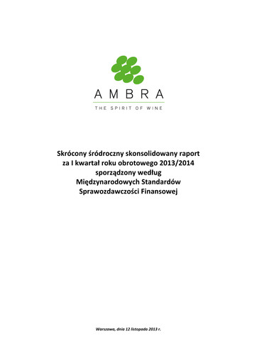 Thumbnail Ambra Quarterly Report 2013-2014-q1