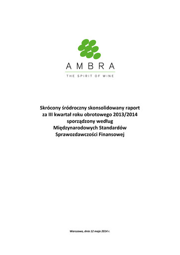 Thumbnail Ambra Quarterly Report 2013-2014-q3