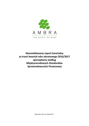 Thumbnail Ambra Quarterly Report 2016-2017-q3