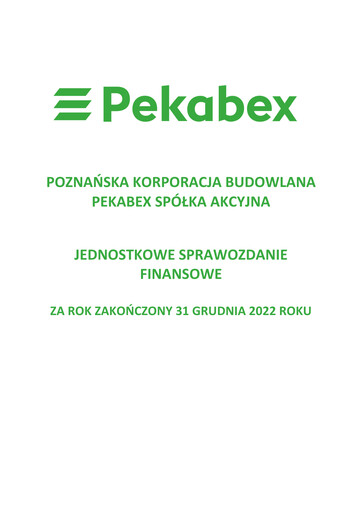 Thumbnail Pekabex Financial Statement 2022