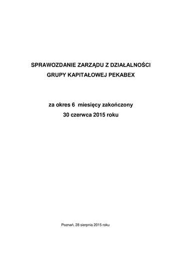 Thumbnail Pekabex Half-year Report 2015-h1