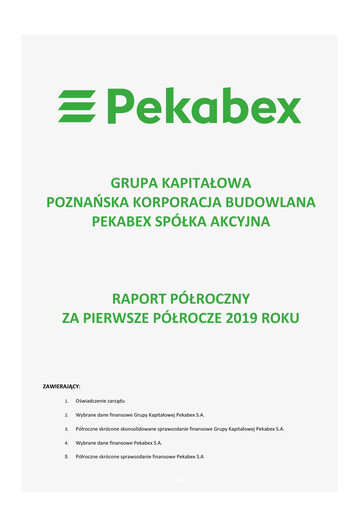 Thumbnail Pekabex Half-year Report 2019-h1