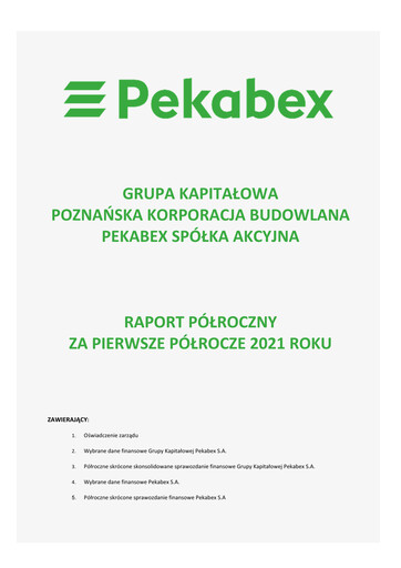 Thumbnail Pekabex Half-year Report 2021-h1