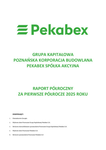 Thumbnail Pekabex Half-year Report 2025-h1