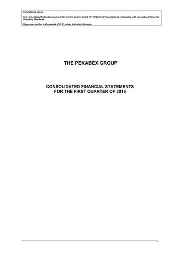 Thumbnail Pekabex Quarterly Report 2016-q1