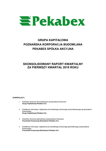 Thumbnail Pekabex Quarterly Report 2019-q1