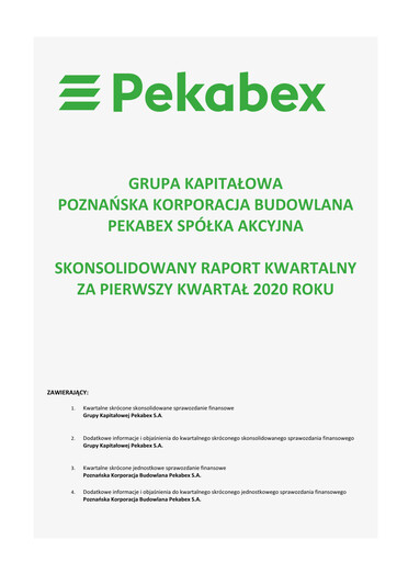 Thumbnail Pekabex Quarterly Report 2020-q1