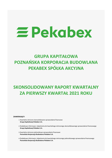 Thumbnail Pekabex Quarterly Report 2021-q1