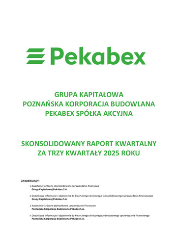 Thumbnail Pekabex Quarterly Report 2025-q3