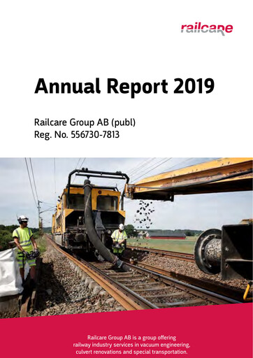 Thumbnail Railcare Group AB Annual Report 2019