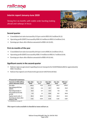 Thumbnail Railcare Group AB Half-year Report 2020-h1