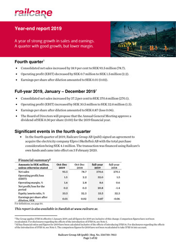 Thumbnail Railcare Group AB Quarterly Report 2019-q4